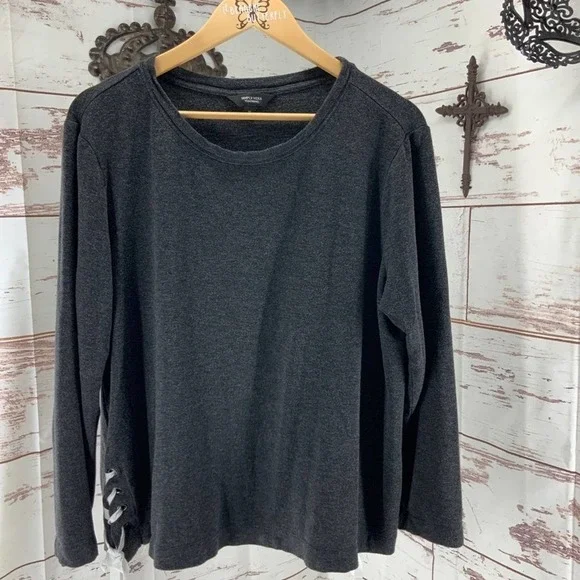 Simply Vera Wang Heather Grey Sweat Shirt XL - Picture 1 of 6